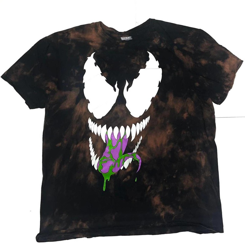 Retro Venom Spider man reverse tie die tee shirt